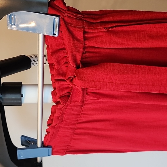 Anthropologie Moon River Cropped Paper Bag Waist Bow Pants Red Size S - Picture 6 of 12